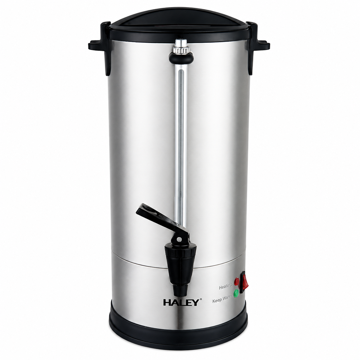 Termos Electric Profesional HALEY HY-6930L, Capacitate 30L, Putere 2500W, Oțel Inoxidabil 304, Menținere Temperatură, Indicator Nivel Apă, Robinet pentru Servire