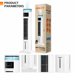 Răcitor de Aer 4 în 1 Haley HY-6115, Umidificator, Purificator și Ventilator, 3 Viteze, Telecomandă, Temporizator 12H, Rezervor 4.5L, 70W