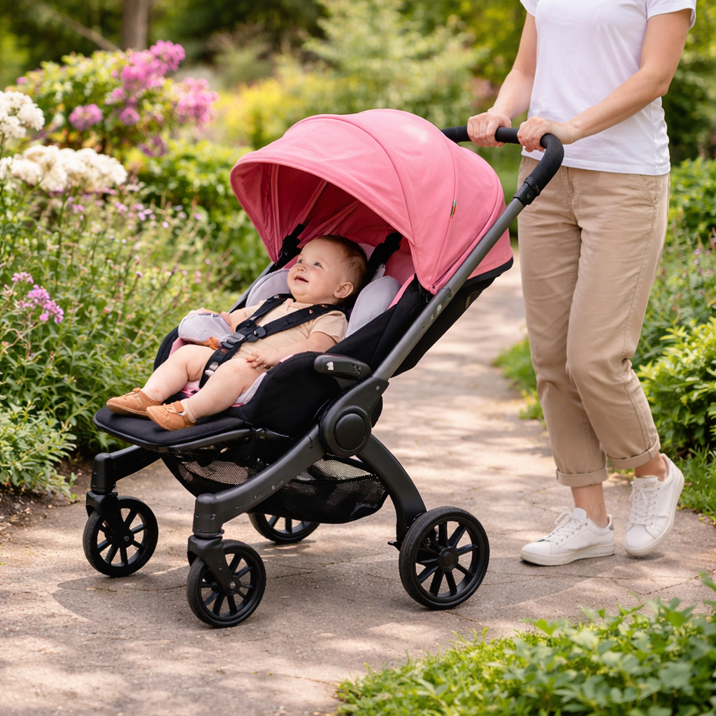 Cărucior 4 în 1 pentru Bebeluși Stroller Plus 2053 – Sistem Multifuncțional, 0-3 Ani