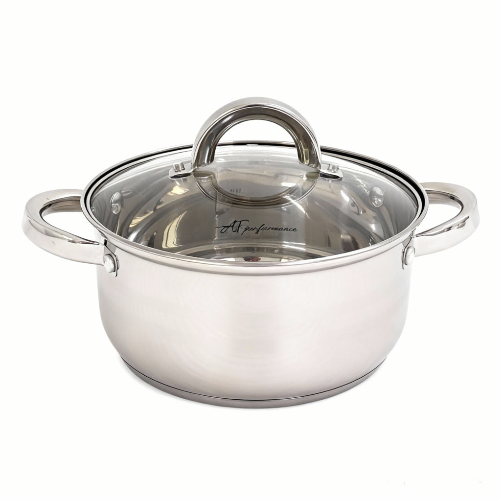 Set Oale din Inox 3 Piese cu Capace din Sticlă – Compatibile Inducție, Rezistente și Durabile