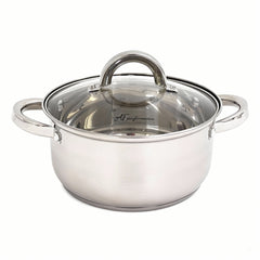 Set Oale din Inox 3 Piese cu Capace din Sticlă – Compatibile Inducție, Rezistente și Durabile