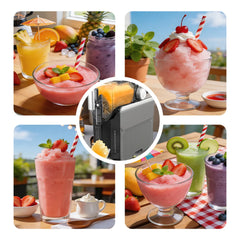 Aparat pentru Gheață Răzuită și Smoothie HALEY HY-2967, 7 Funcții, Granulație Reglabilă, Rezervor de Capacitate Mare, Sistem de Răcire cu Compresor, Funcționare Silențioasă, Gri