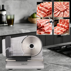 Feliator Electric Profesional HALEY HY-1328, 800W, Lamă Inox 190 mm, Grosime de Tăiere Reglabilă, pentru Carne, Mezeluri și Alimente