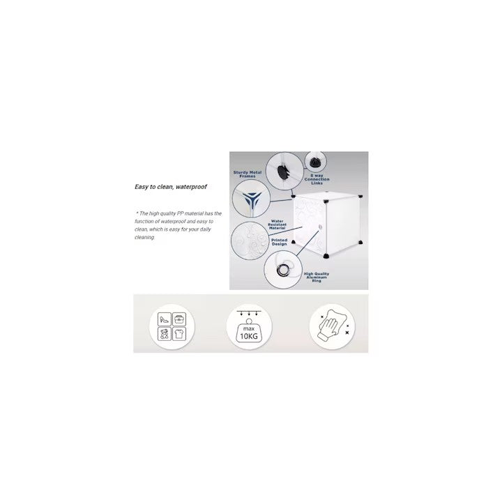 Dulap modular pentru copii, negru, AT PERFORMANCE®, 12 rafturi, durabil,  110X37X147 cm, monumente