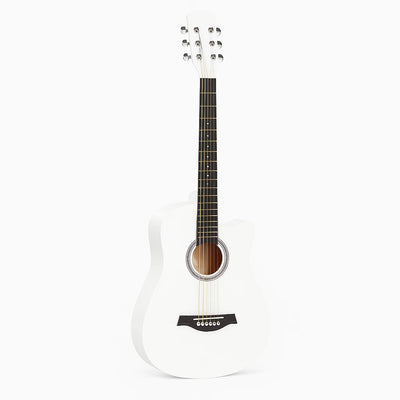 Chitară acustică 4/4 albă – design elegant, sunet clar și echilibrat