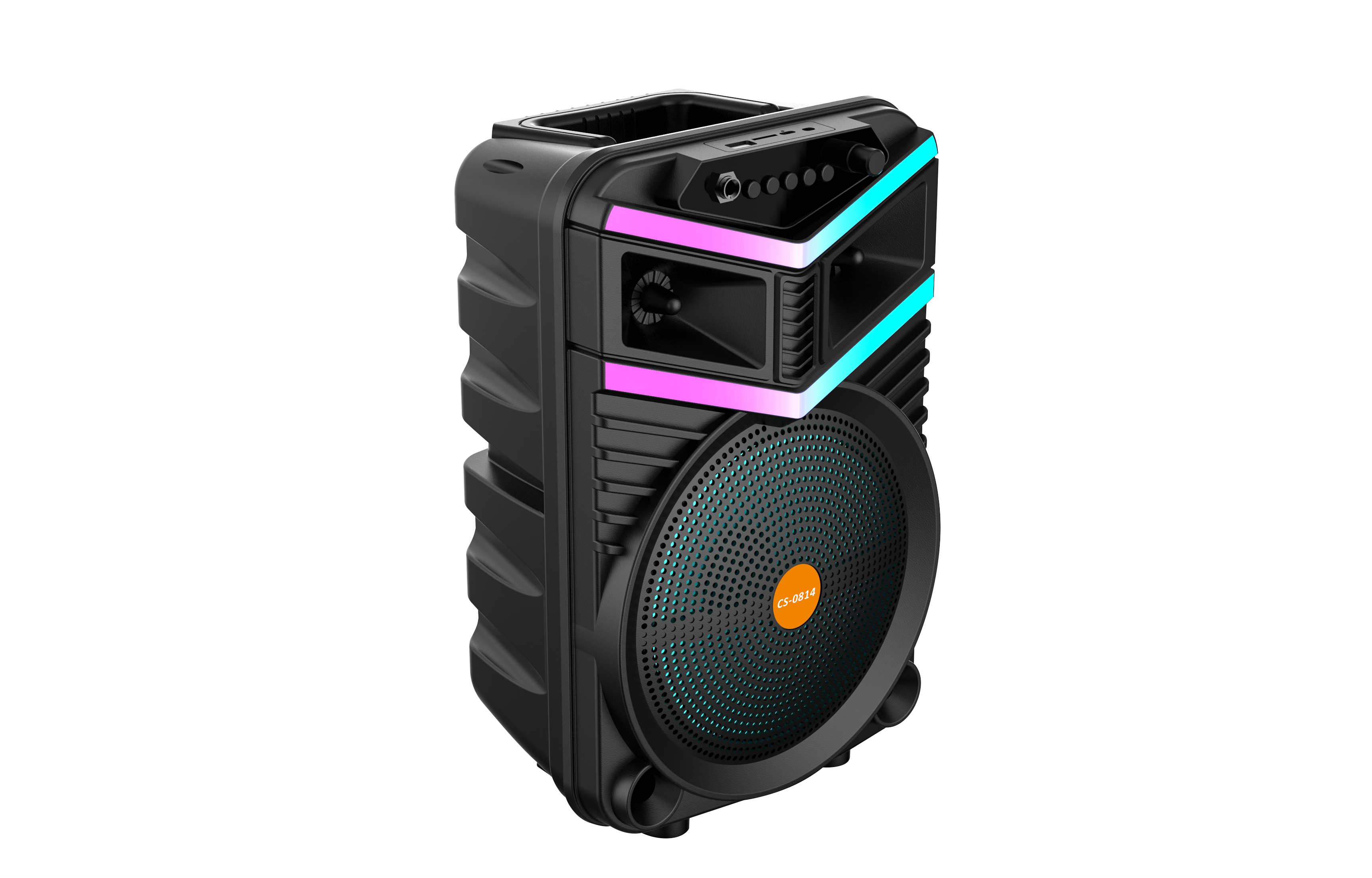 Boxa Portabila AT PERFORMANCE®, cu Lumini RGB, cu Maner, Putere 100W, MP3, USB, Bluetooth, TF, WIFI, Slot Microfon, Karaoke, Acumulator, Negru