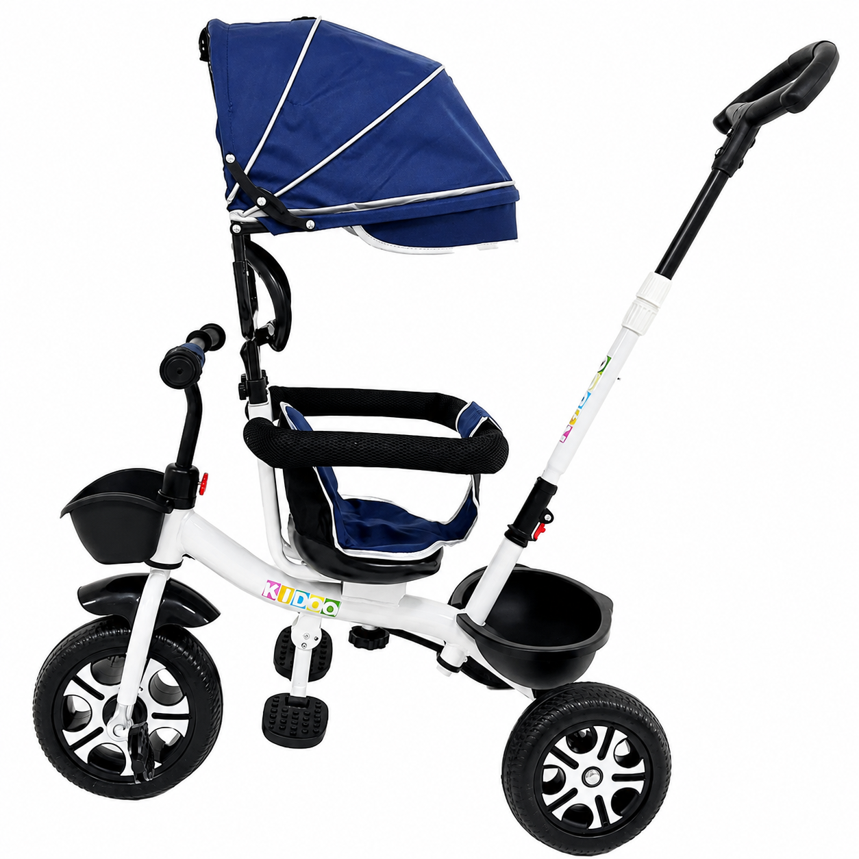 Tricicletă Evolutivă Kiddo KD-X06, Scaun Rotativ 360°, Poziție de Somn, Copertină UV, Roți din Cauciuc, 9 Luni – 6 Ani