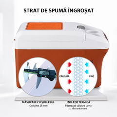 Frigider Auto Portabil AT PERFORMANCE® 15L, 12V/24V și 220V, Funcție Răcire și Încălzire