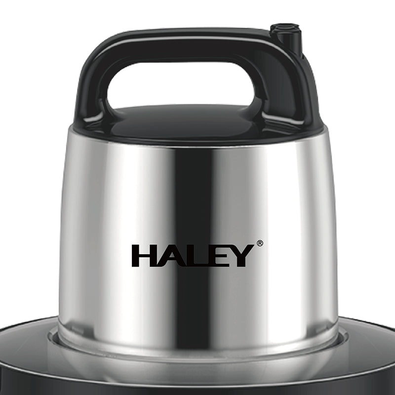 Tocator Electric HALEY 1200W, 4 Lame din Oțel Inoxidabil, Recipient Full Inox 6L, 2 Viteze Reglabile