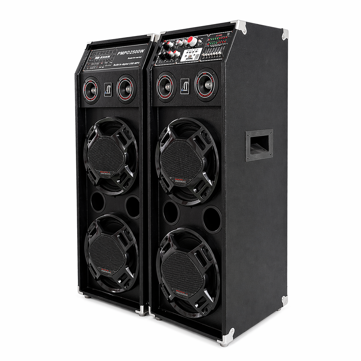 Boxe Profesionale AT Performance AT-2304, 2500W, Difuzor 10 Inch, Bluetooth, USB, Microfon, Karaoke