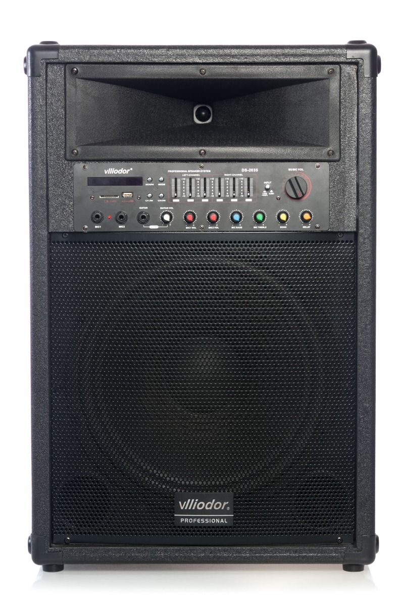 Set 2 Boxe Profesionale Puternice, Putere 720 W, Sistem Karaoke, Conectivitate Bluetooth, Port USB, AUX In, Slot SD Card, Negru