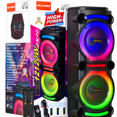 Boxă Portabilă Karaoke Sing-e ZQS8212, 40W, 2 x 8", Microfon Wireless Inclus, Bluetooth, LED RGB, Acumulator 3600mAh, Telecomandă