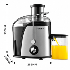Storcător De Fructe Și Legume HALEY HY-2902, 1000W, 3 Viteze + Pulse, Tub Alimentare 65 mm, Recipient Pulpă 1.2L, Recipient Suc 0.5L, Filtru Din Oțel Inoxidabil