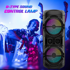 Boxă Portabilă Karaoke Sing-e ZQS12201, Bluetooth, Dual 12", Microfon Wireless Inclus, LED RGB, USB/TF/AUX, Radio FM, Acumulator Reîncărcabil