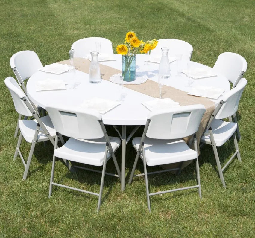 Masă Rotundă Pliabilă 155 cm AT PERFORMANCE® – Ideală pentru Nunți, Botezuri, Petreceri, Camping, Grătar și Evenimente