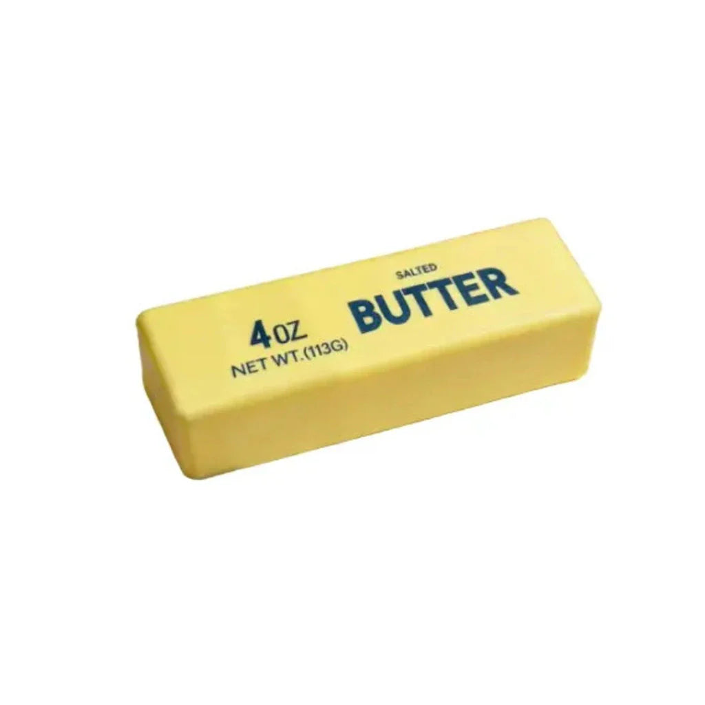 Jucarie interactiva copii, Stick de unt moale, efect de revenire lenta, Super Soft, Cu Aroma de Unt, 13 cm aprox, Galben