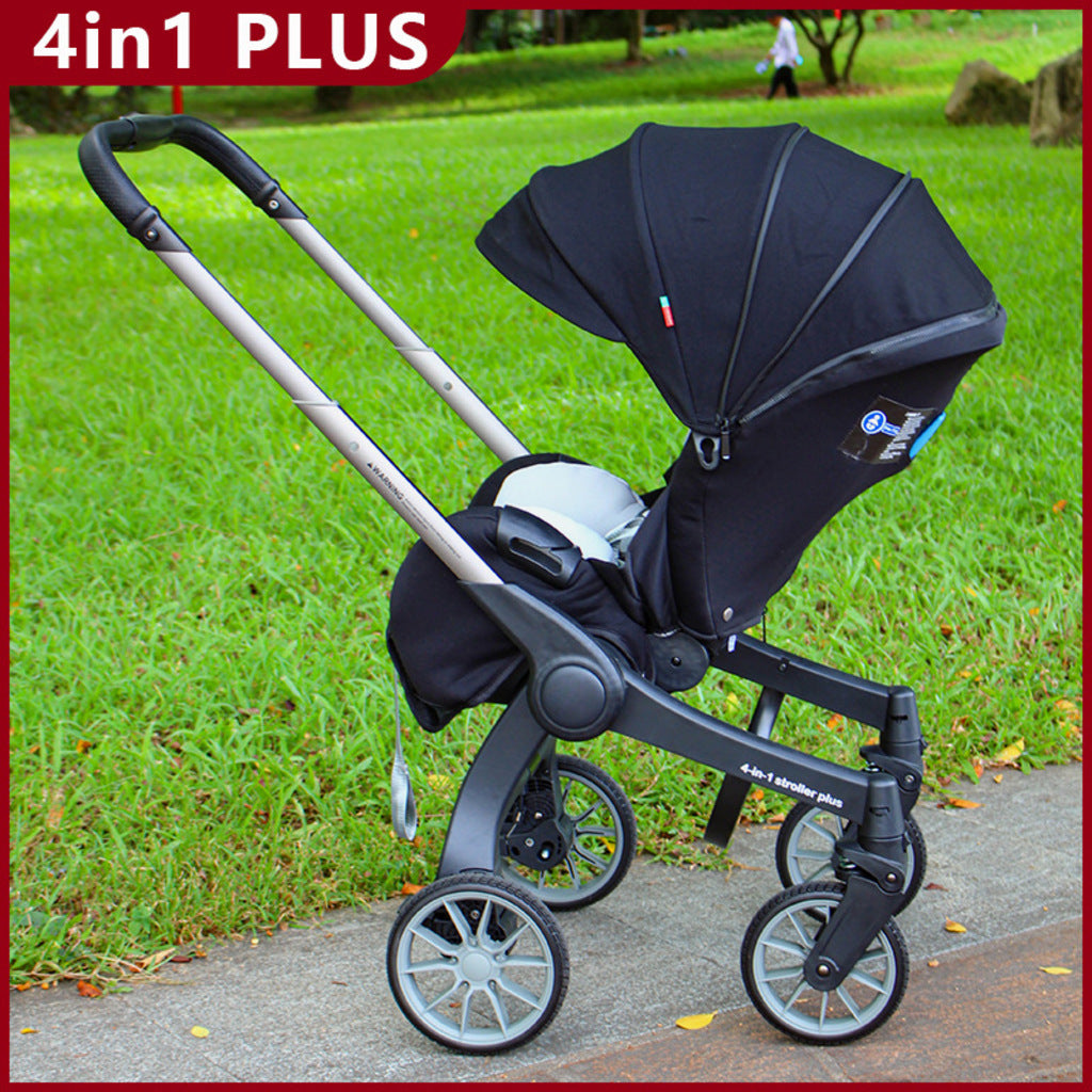 Cărucior 4 în 1 pentru Bebeluși Stroller Plus 2053 – Sistem Multifuncțional, 0-3 Ani