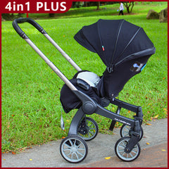 Cărucior 4 în 1 pentru Bebeluși Stroller Plus 2053 – Sistem Multifuncțional, 0-3 Ani