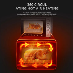 Cuptor Electric HALEY HY-5160, 2800W, 60L – Negru/Argintiu, Încălzire 360°, Rotisor, Timer, 4 Tuburi, Operare Simplă
