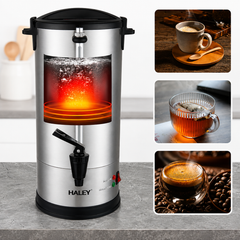 Termos Electric Profesional HALEY HY-6935L, 35L, 2500W, Inox 304, Robinet, Indicator Nivel Apă, Menținere Temperatură
