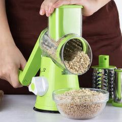 Razatoare Manuala AT PERFORMANCE®, cu 3 Lame Rotative din Inox, pentru Legume, Branzeturi, Nuci, Verde.