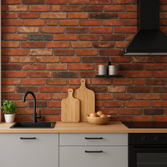 Rola Tapet 3D, autoadeziv/autocolant, AT PERFORMANCE®, spumă moale, design rustic, pentru interior, ușor de curățat, rezistent la apă, 68cm x 2.8m, model Cărămidă Rustică