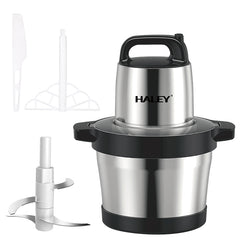 Tocator Electric HALEY 1200W, 4 Lame din Oțel Inoxidabil, Recipient Full Inox 6L, 2 Viteze Reglabile