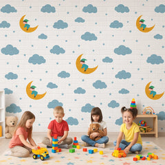 Set 10x Tapet Caramida 3D, AT PERFORMANCE®, autoadeziv, waterproof, usor de montat, design modern, 70x77X0.5 cm, alb, design modern luna