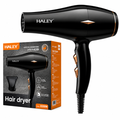 Uscător De Păr Profesional Haley HY-4031, 2200W, 3 Trepte De Temperatură, Control Inteligent Al Temperaturii, Concentrator De Aer, Filtru Detașabil, Negru