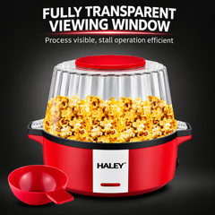 Aparat pentru Popcorn HALEY® HY-6202, 700W, 60g, Tehnologie cu Aer Cald, Fără Ulei, Popcorn în 3 Minute