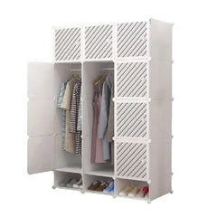Dulap modular pentru copii, alb, AT PERFORMANCE®, 15 rafturi, durabil, 110X47X163 cm, monumente