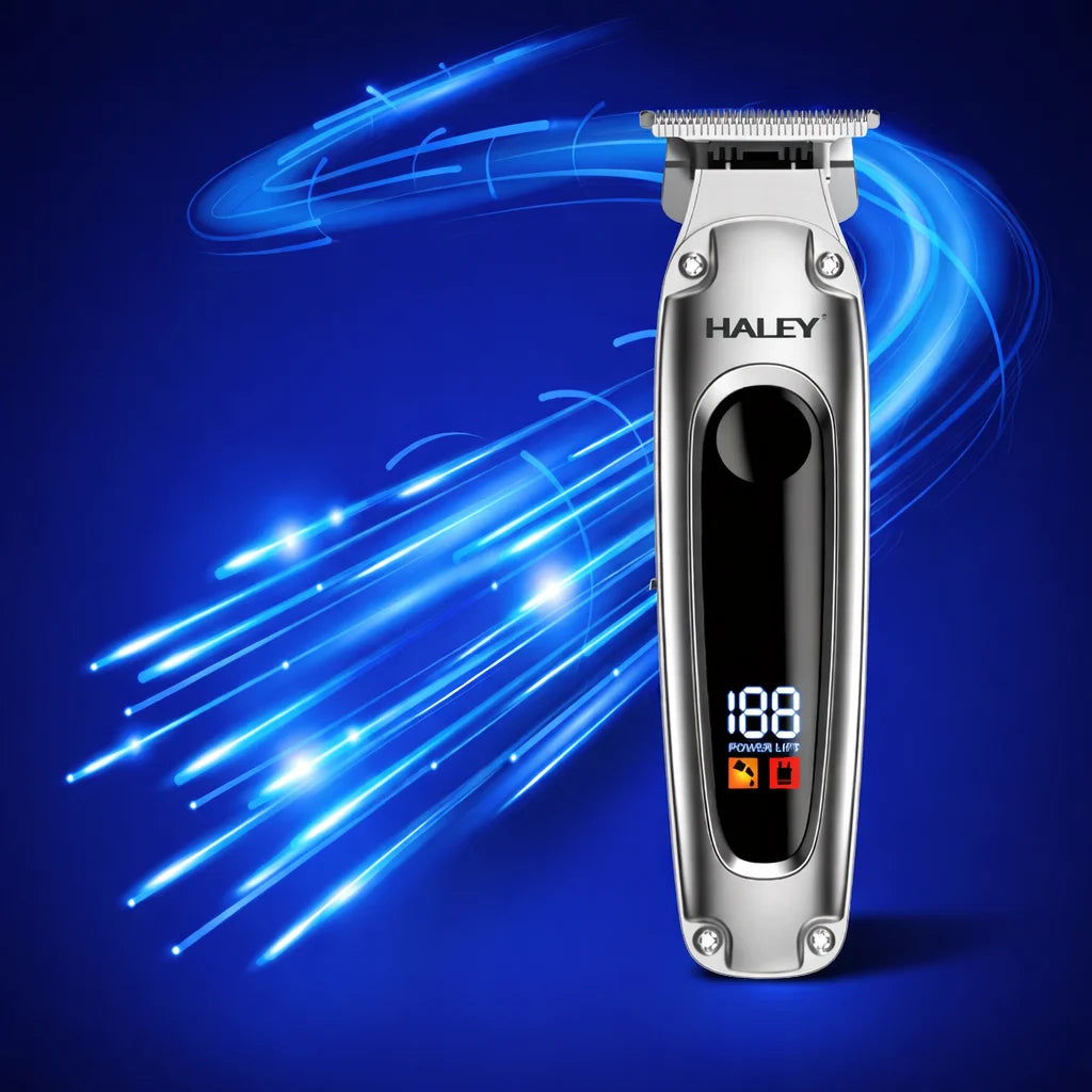 Mașină de tuns profesională HALEY HY-4501 cu afișaj LCD, reîncărcabilă USB