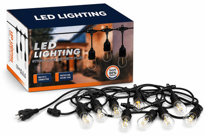 Instalație Luminoasă LED pentru Exterior, Tip Ghirlandă 10m, 10 Becuri Vintage Edison, Cablu Rezistent IP65, Conectabilă, Alimentare la Priză, Iluminare Caldă pentru Grădină, Terasă și Evenimente