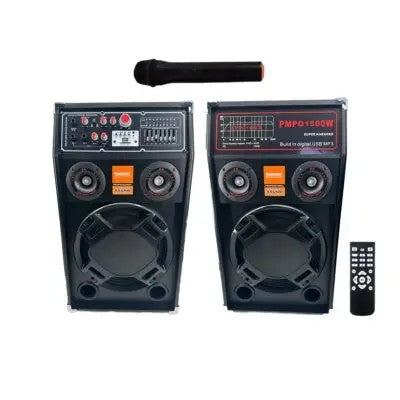 Set 2 Boxe Profesionale Active Smart Bass 284, 600W RMS, Bluetooth, USB, SD, Microfon Wireless, Jocuri de Lumini, Amplificator, Egalizator – Sunet Premium pentru Evenimente și Petreceri