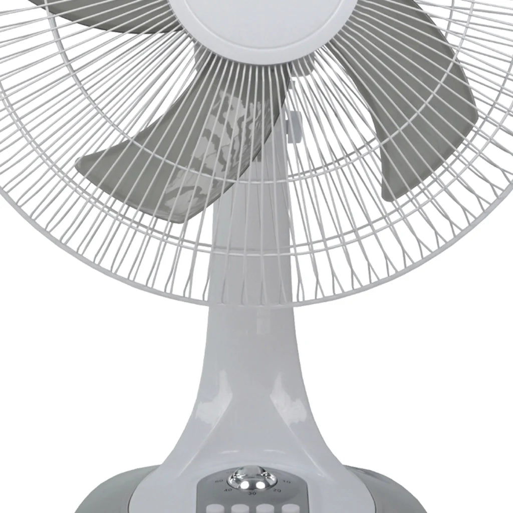 Ventilator de Masă HALEY HY-6018, 16 Inch, 5 Pale, 3 Trepte de Viteză, Oscilație Orizontală, Motor Puternic și Silențios, Alb
