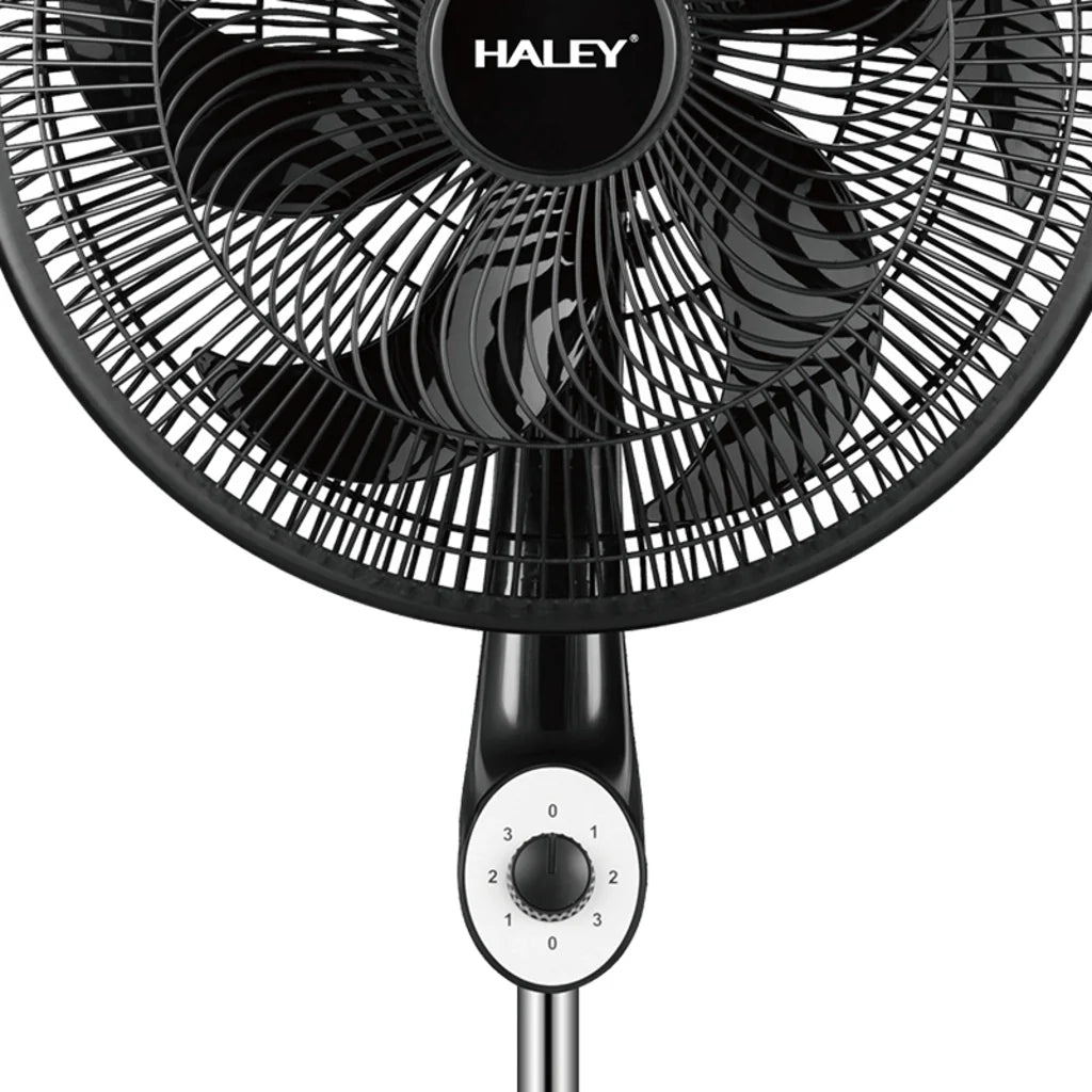 Ventilator cu Picior HALEY HY-6016, 18 Inch, 6 Pale, 3 în 1 (Podea/Masă), 3 Trepte de Viteză, Oscilație Orizontală, Înălțime Reglabilă, Motor Puternic și Silențios, Negru