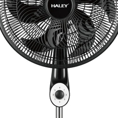 Ventilator cu Picior HALEY HY-6016, 18 Inch, 6 Pale, 3 în 1 (Podea/Masă), 3 Trepte de Viteză, Oscilație Orizontală, Înălțime Reglabilă, Motor Puternic și Silențios, Negru