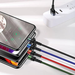 Cablu de incarcare împletit 3 în 1 USAMS, Lightning - USB-C - Micro USB, 5V, 1.2m