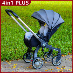 Cărucior 4 în 1 pentru Bebeluși Stroller Plus 2053 – Sistem Multifuncțional, 0-3 Ani