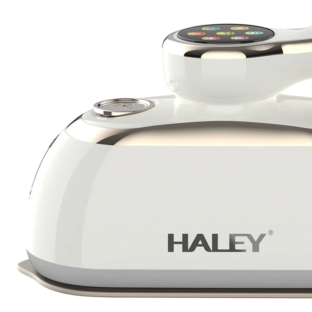Fier de Călcat Vertical cu Abur HALEY HY-2004, 2000W, Rezervor 150 ml, Talpă Inox, Încălzire Rapidă, Abur Continuu, Portabil, Alb
