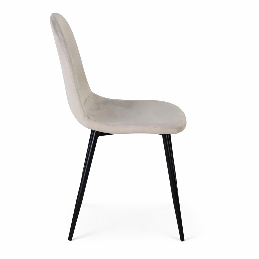 Set masă Bucatarie / Sufragerie cu 4 scaune, blat sintered stone gri și catifea, 120x70 cm