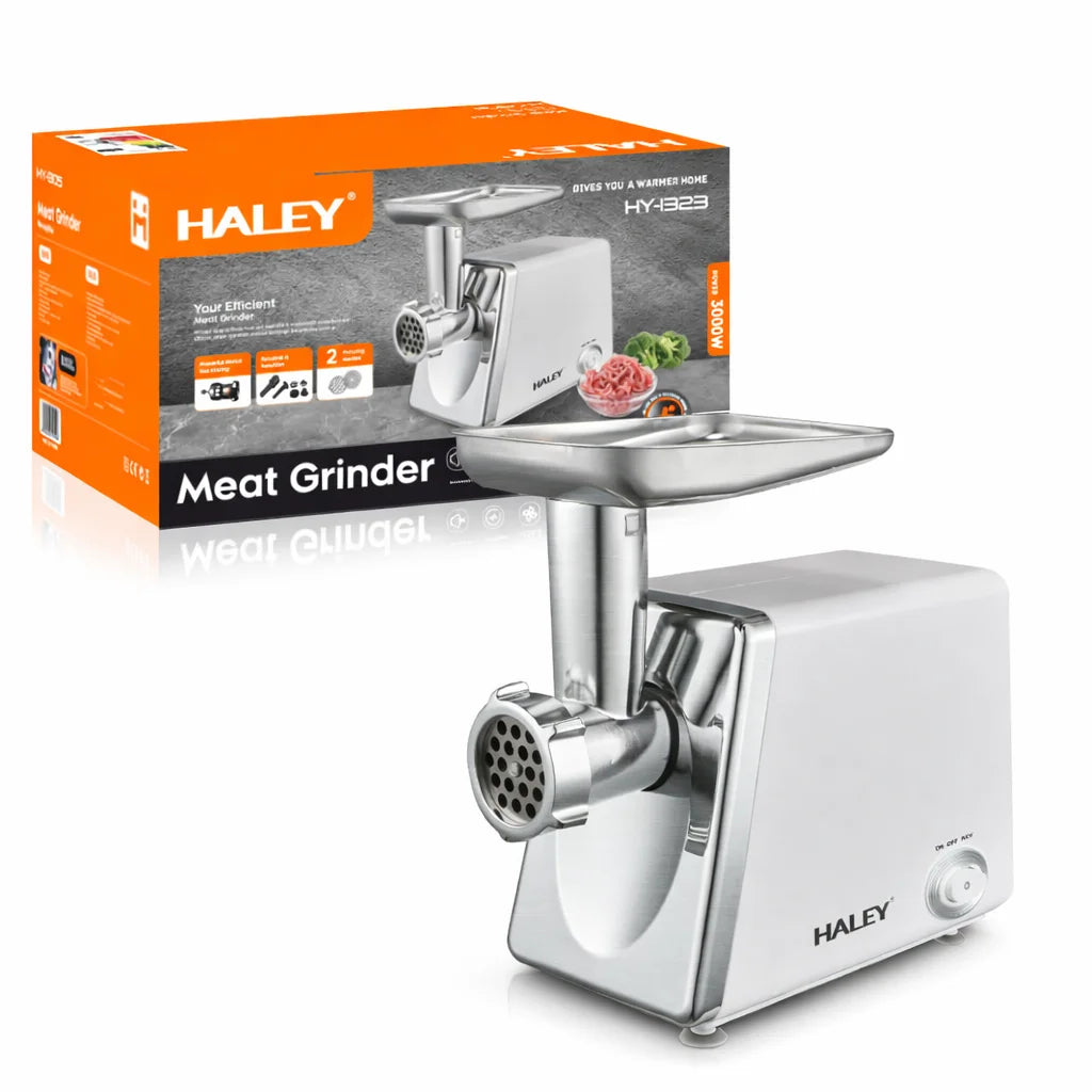Mașină de tocat carne HALEY HY-1323, 3000W, funcție revers, 2 site, inox