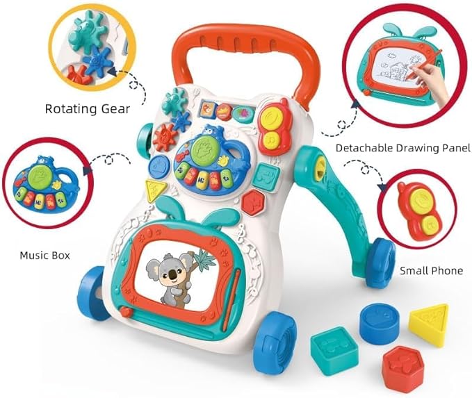 Antepremergator multifunctional , tăbliță de scris , forme geometrice colorate