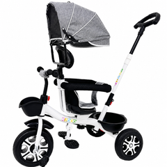 Tricicletă Evolutivă Kiddo KD-X06, Scaun Rotativ 360°, Copertină UV, Roți din Cauciuc, 9 Luni – 6 Ani
