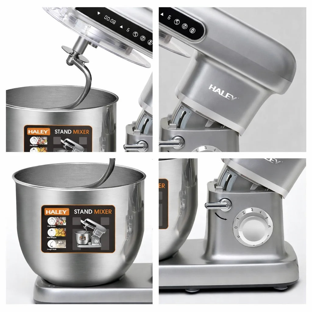 Mixer Planetar Profesional HALEY HY-2417, 2500W, Bol Inox 12L, 9+P Trepte, Touch Display