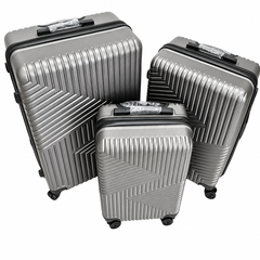 Set 3 Valize de Voiaj ABS, Mare 73 cm + Medie 65 cm + Cabină 55 cm, Roți Duble 360°, Mâner Telescopic, Carcasă Rigidă Rezistentă