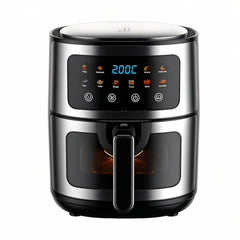 Friteuză cu Aer Cald AT PERFORMANCE® 8L, 10 Programe Smart, 2800W, Panou Tactil, Circulație 3D Aer Fierbinte, Teflon Non-Stick + 100 Bucăți Hârtie de Copt CADOU