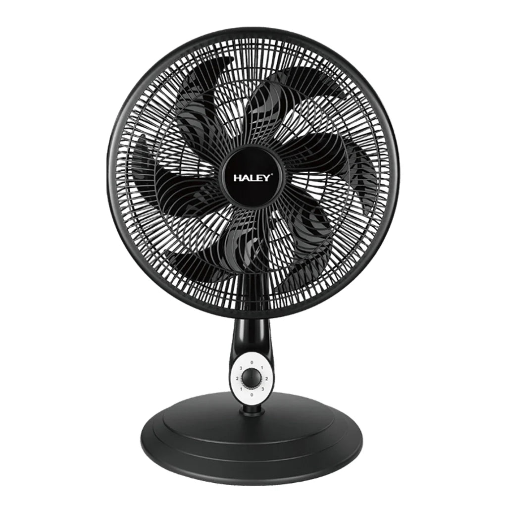 Ventilator cu Picior HALEY HY-6016, 18 Inch, 6 Pale, 3 în 1 (Podea/Masă), 3 Trepte de Viteză, Oscilație Orizontală, Înălțime Reglabilă, Motor Puternic și Silențios, Negru