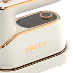 Fier de Călcat Vertical cu Aburi HALEY HY-2075, 1300W, Rezervor 150 ml, Talpă Ceramică Antiaderentă, Abur Puternic, Încălzire Rapidă, Alb/Auriu