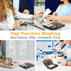Cantar digital de precizie, Fuzion TU-X, 200g / 0.01g, 6 unitati, de bijuterii